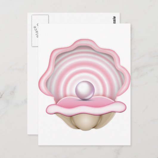Carte Postale Huître de perle rose (Devant / Derrière)
