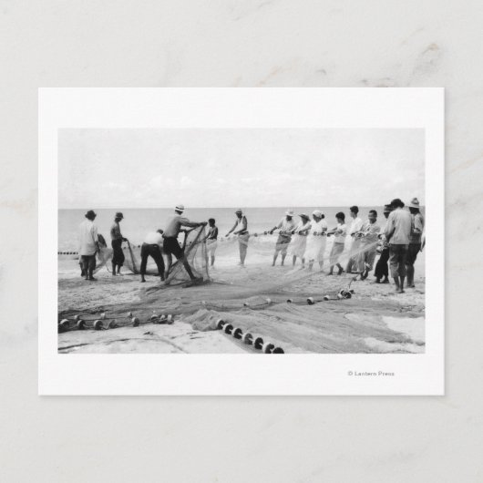 Carte Postale Hukilau Nets hommes Pêche Hawaii Surf photo (Devant)