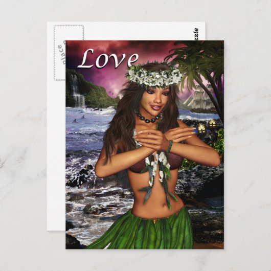 Carte Postale Hula Dancer (Devant / Derrière)