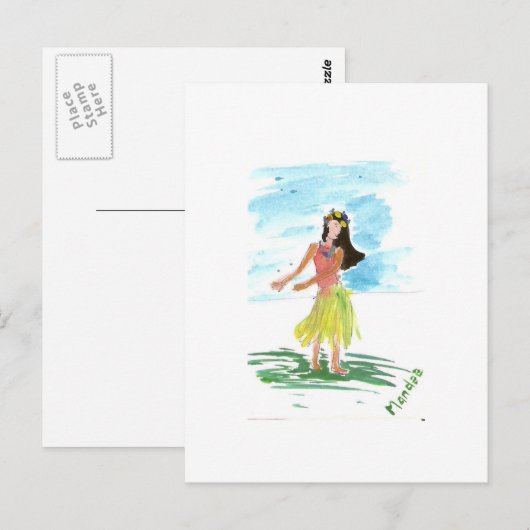 Carte Postale Hula Dancer (Devant / Derrière)