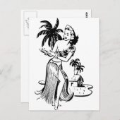 Carte Postale Hula Girl (Devant / Derrière)