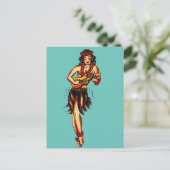 Carte Postale Hula Girl - Hawaii Vintage (Debout devant)