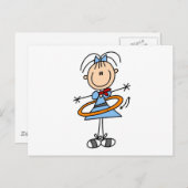 Carte Postale Hula Hoop Stick Figure T-shirts et cadeaux (Devant / Derrière)