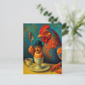 Carte Postale Humain dur à cuire - Jeu de poule au petit-déjeune (Debout devant)