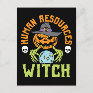 Carte Postale Human Resources Witch HR Halloween