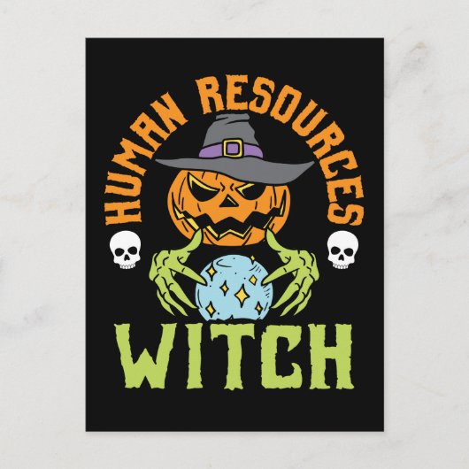 Carte Postale Human Resources Witch HR Halloween (Devant)