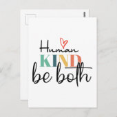 Carte Postale Humankind be two shirt, Kindness Shirt, Be Kind (Devant / Derrière)