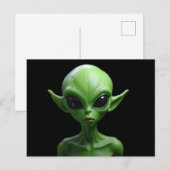 Carte Postale humanoïde vert (Devant / Derrière)