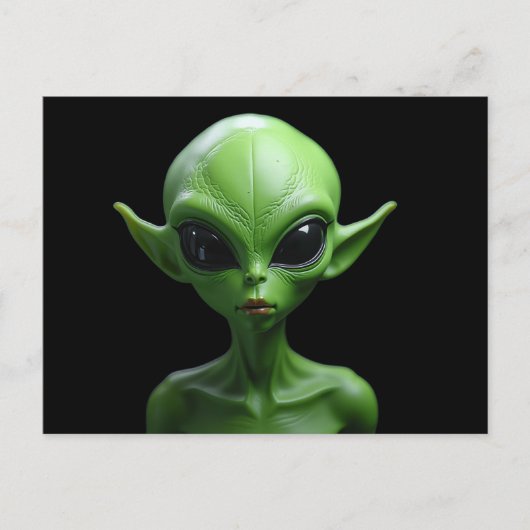 Carte Postale humanoïde vert (Devant)