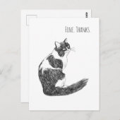 Carte Postale Humeur de chat sarcastique – Ça va. Merci. Art (Devant / Derrière)