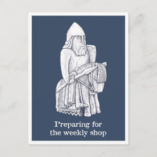 Carte Postale Humeurs de verrouillage : Lewis chessmen - Le chev