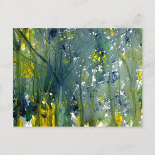 Carte Postale Humide Dans L'Aquarelle Humide