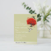 Carte Postale Humming Birds Red Tree With Hearts & Swirls (Debout devant)