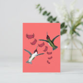 Carte Postale Humming Birds Whimsical Hearts with Wings (Debout devant)