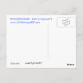 Carte Postale HUMMINGBIRD ©2010 SylviART™ (Dos)