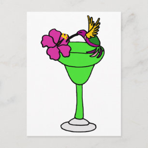 Carte Postale Hummingbird et Hibiscus amusants sur Margarita Boi