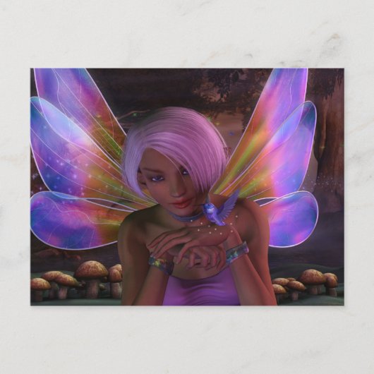 Carte Postale Hummingbird Guardian Fairy Imaginaire Art (Devant)
