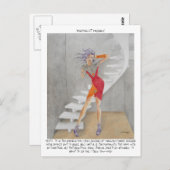 Carte postale humoristique avec œuvre originale (Devant / Derrière)