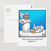 Carte postale humoristique d'ange amusant (Devant / Derrière)