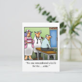 Carte postale humoristique d'anniversaire drôle (Debout devant)