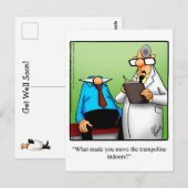 Carte postale humoristique de bon rétablissement (Devant / Derrière)