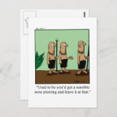 Carte postale humoristique de piercings simples (Devant / Derrière)