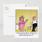 Carte postale humoristique de rétablissement (Devant / Derrière)