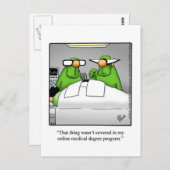 Carte postale humoristique de rétablissement (Devant / Derrière)