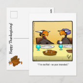 Carte postale humoristique de Thanksgiving drôle (Devant / Derrière)