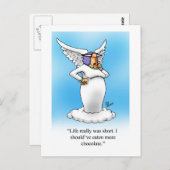 Carte postale humoristique pour amateur de chocola (Devant / Derrière)