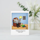 Carte postale humoristique pour dire je pense à to (Debout devant)