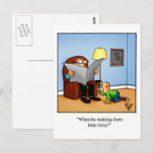 Carte postale humoristique pour dire je pense à to (Devant / Derrière)