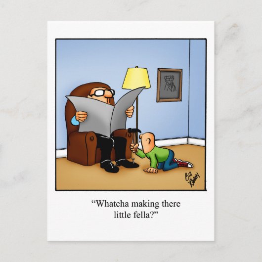 Carte postale humoristique pour dire je pense à to (Devant)