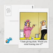 Carte postale humoristique pour la fête des infirm (Devant / Derrière)