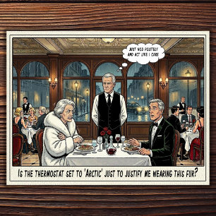 Carte postale humoristique sur la vie de serveuse