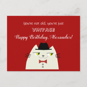 Carte postale humoristique vintage de chat pour an