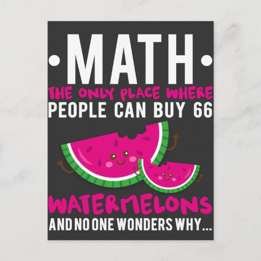 Carte Postale Humour amusant de calcul des mathématiques Retour (Devant)