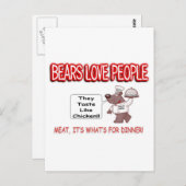 Carte Postale Humour averti de l'ours (Devant / Derrière)