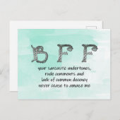Carte Postale Humour BFF (Devant / Derrière)
