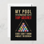 Carte Postale Humour Billard Joueur de Balle 8 Drôle (Devant / Derrière)