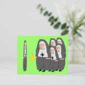 Carte Postale Humour catholique des soeurs grasses (Debout devant)
