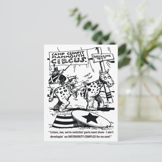 Carte Postale Humour Cirque, Pas De Complexe D'Infériorité, Drôl (Debout devant)