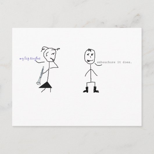 Carte Postale Humour Clarinet (Devant)