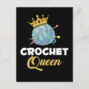 Carte Postale Humour Crochet Queen d'artisanat Fil Crocheter