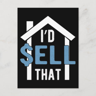 Carte Postale Humour d'agent immobilier Courtier immobilier drôl