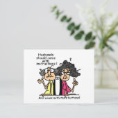 Carte Postale Humour d'attitude des maris et des femmes (Debout devant)