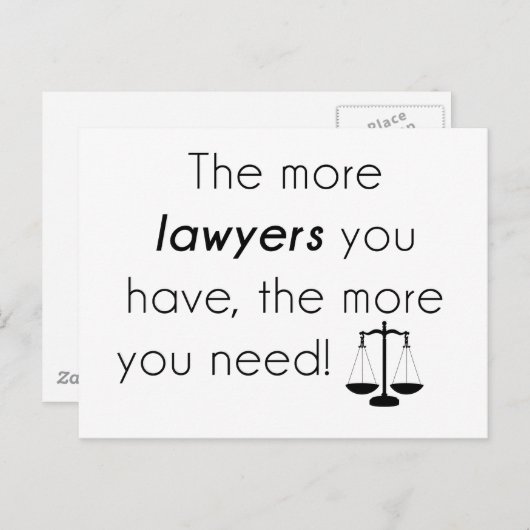 Carte Postale Humour d'avocat (Devant / Derrière)