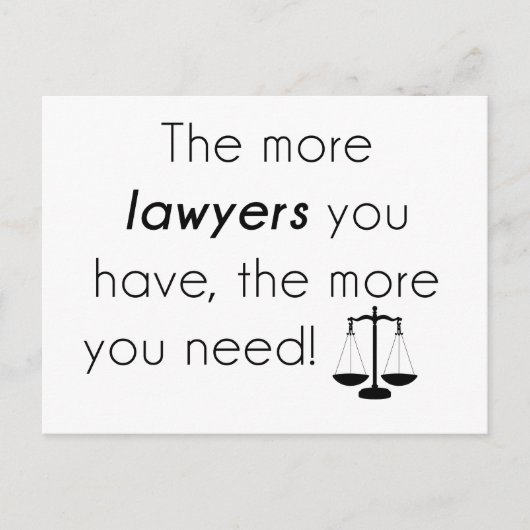 Carte Postale Humour d'avocat (Devant)