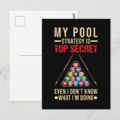 Carte Postale Humour de billard Joueur de 8 Ball drôle (Devant / Derrière)