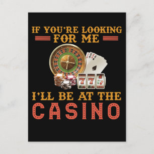 Carte Postale Humour de casino addictif et drôle de jeu
